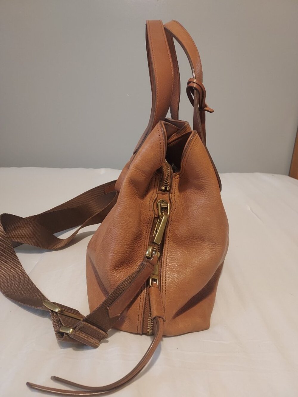 Fossil Maya Double Handle Pebble Leather Satchel - Picture 6 of 8